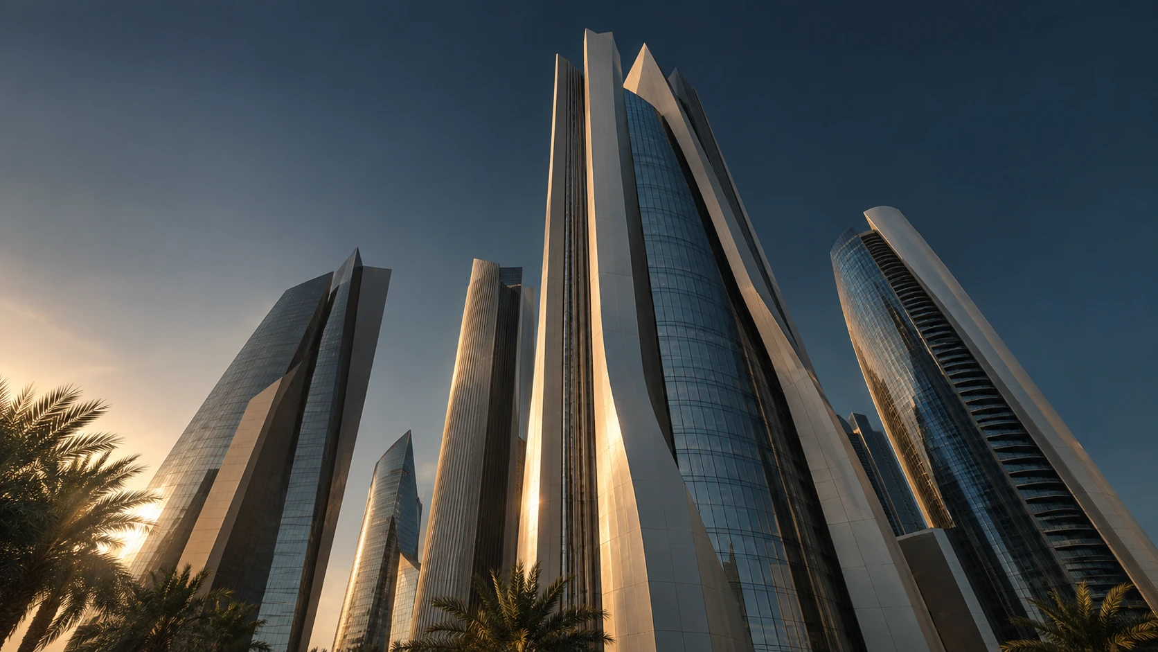 Conceptual architectural view of contemporary towers